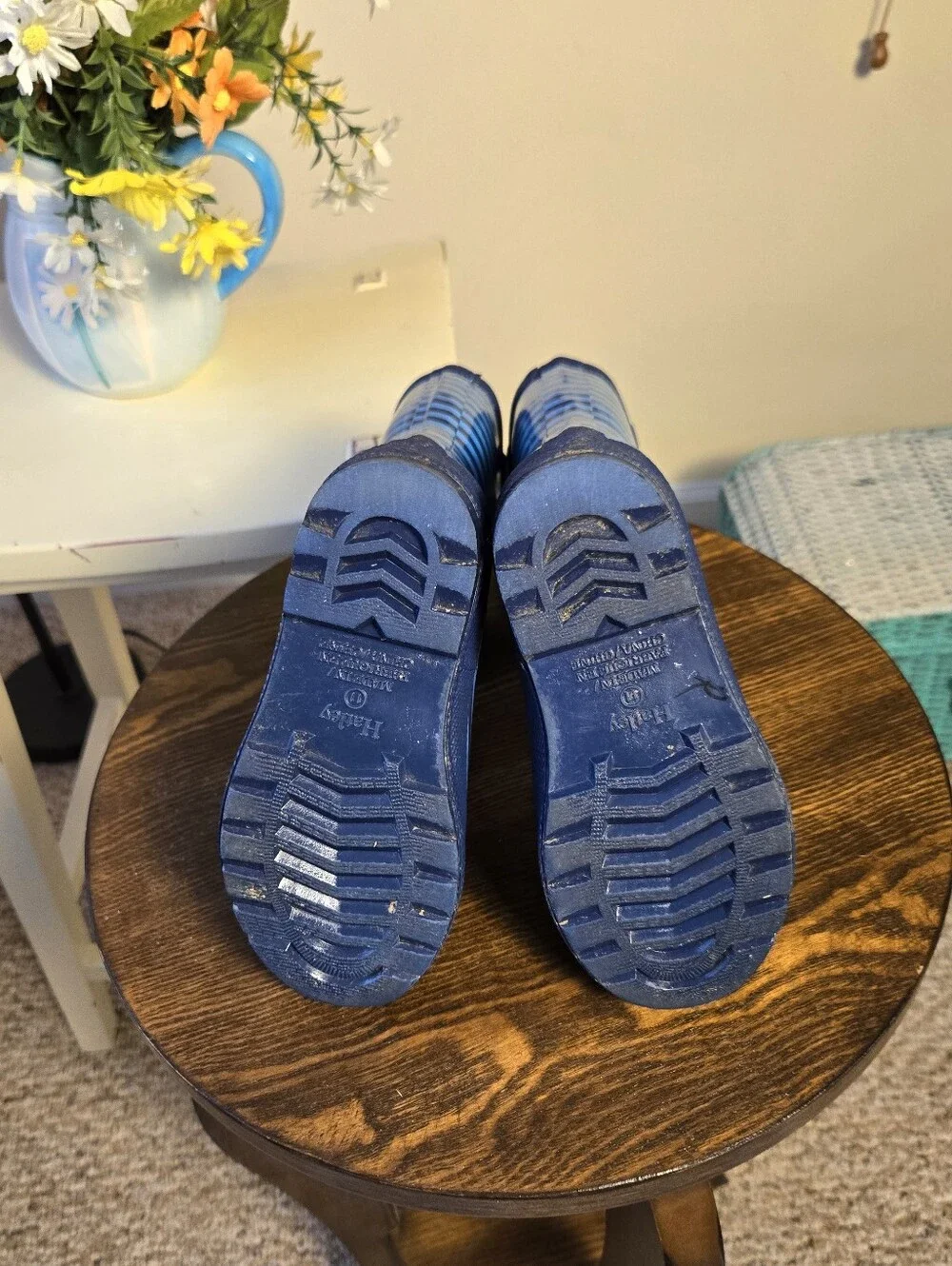 Kids Hatley Blue Striped Rain Boots